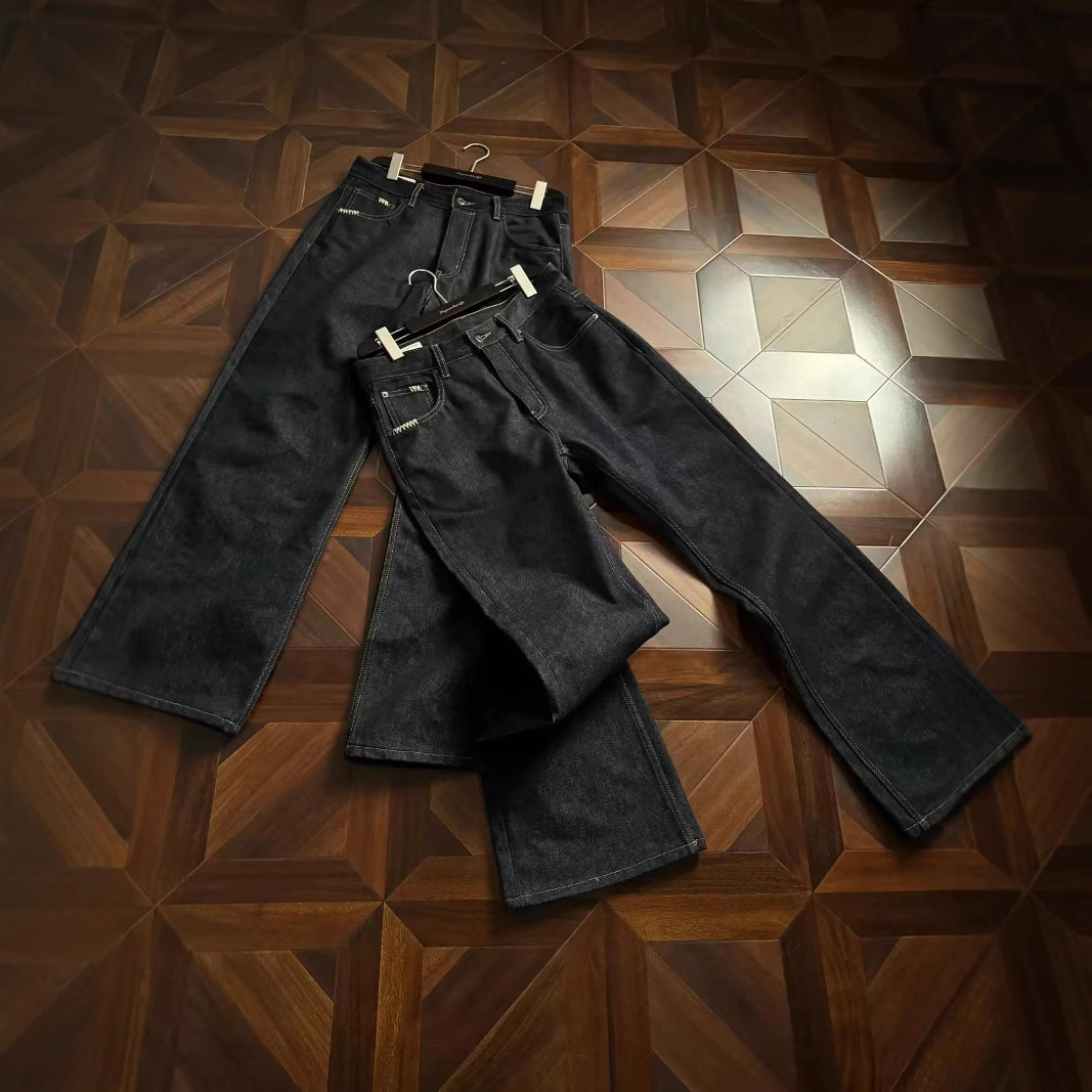 Jimo Hand-Sewn Needle 13.5 Ounces Original Cow 646 Micro-Flared Version Solid Color Jeans Differentiated Item Denim