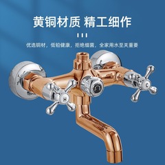 Brass double handle double control bathtub faucet hot and cold shower faucet bathroom concealed bath triple mixing valve switch