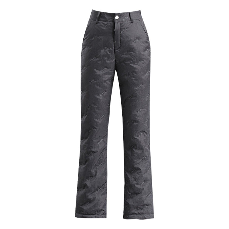 Pantalones de las mujeres ropa exterior de las mujeres pantalones acampanados delgados de moda Pantalones de adelgazamiento de cintura alta de las mujeres pantalones de algodón cálido image 1