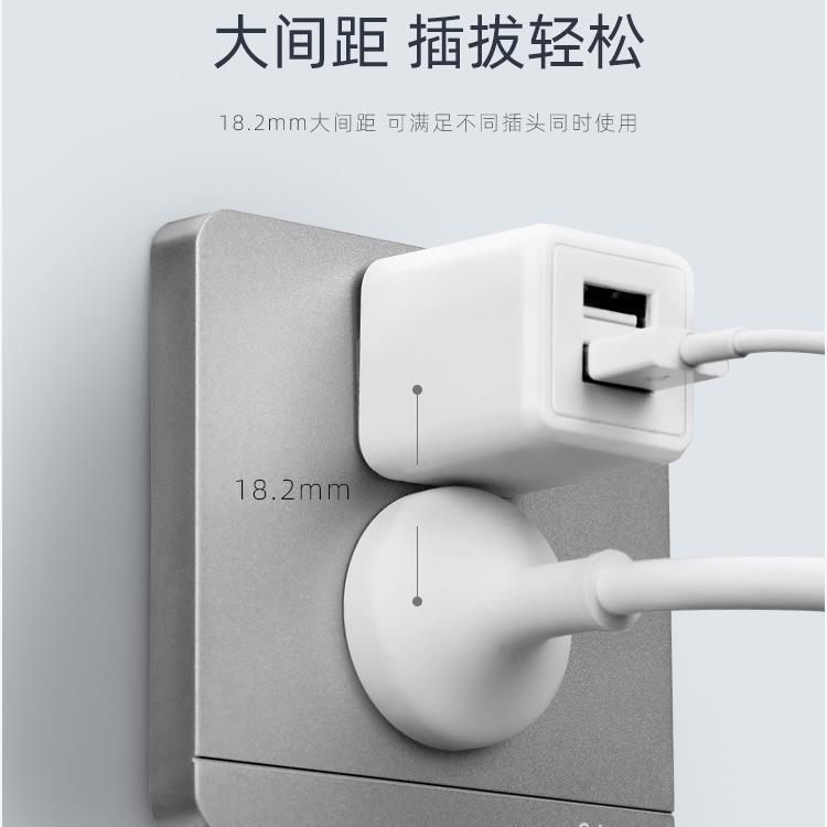 Schneider Ye Shang Fluorescent Gray Household Wall Switch and Socket, Five-Outlet Socket, 86mm Type, Wall-Mounted Switch Panel
