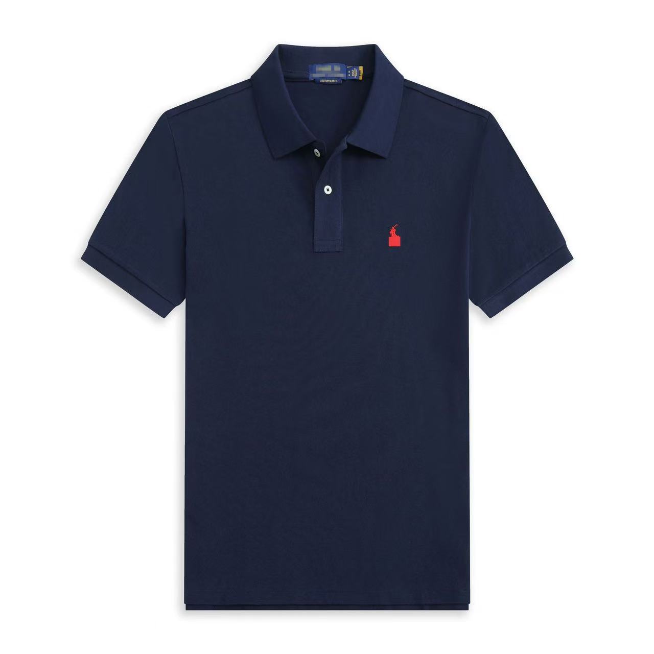 Summer Men's Polo Shirt with a New Style Short-Sleeve Embroidered Pony Logo Casual Wear Cross-Border Men's Polo Shirt