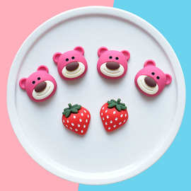 diy树脂配件草莓熊卡通系列奶油手机壳贴片水杯贴头饰发饰装饰