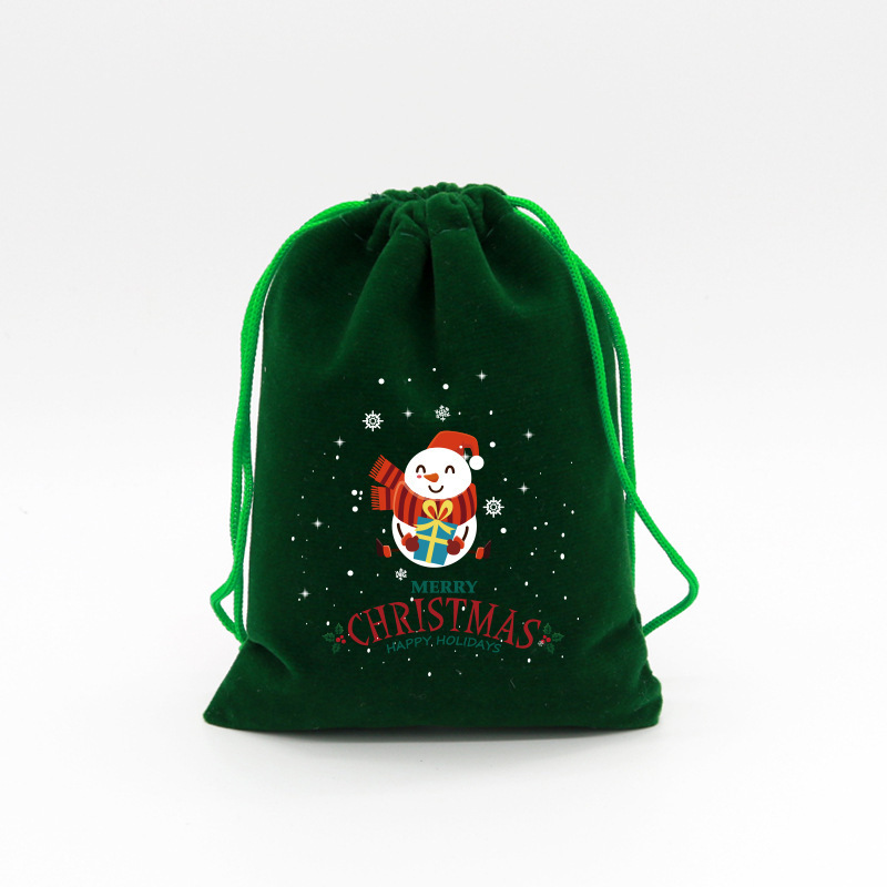 New velvet drawstring candy Christmas gift Ping An fruit snack storage bag_voghion.com