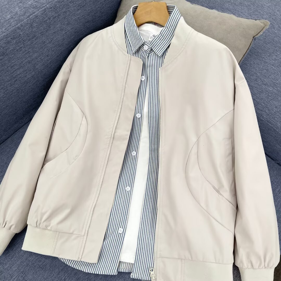 Jakna Pomlad in Jesen Nova Zunanja Oprana Oblačila za Prosti Čas Ohlapna Delovna Oblačila Stoječi Ovratnik Moški Plašč_voghion.com