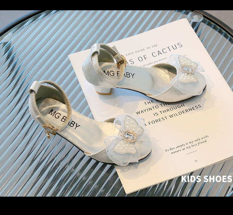 Sandali con tacco alto e spesso a forma di fiore, sandali alla moda per bambini, bambini grandi, scarpe romane per bambine, scarpe estive_voghion.com