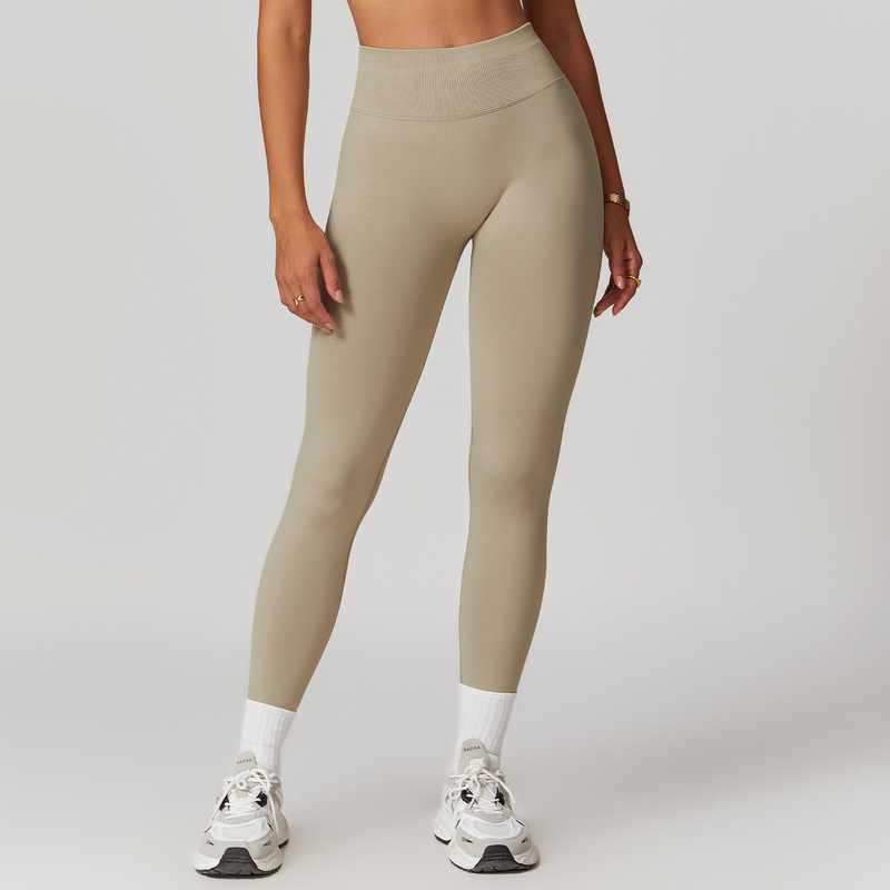 Cross-border European and American Peach Hip Seamless Belly Tight Yoga Pants Women's Outer Wear Running Quick-drying Fitness Pants 7655