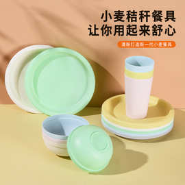 塑料碗碟盘套装高颜值防摔水果盘家用牛排盘沙拉碗饮水杯餐具套装