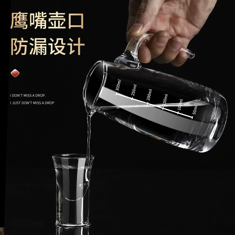 Wine dispenser for home use, bar jigger, lead-free glass pocket flask scaled