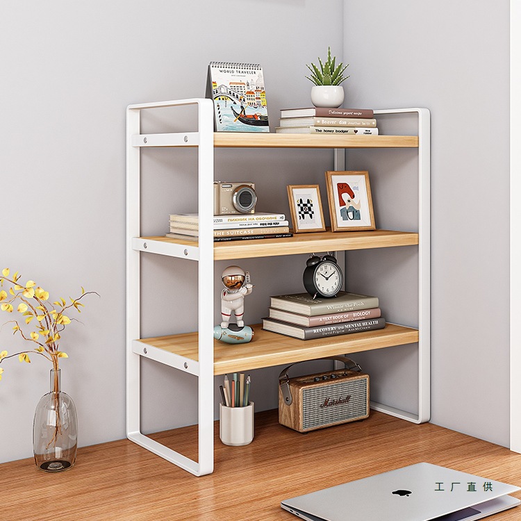 Desktop Storage Rack Multi-Layer Desk Storage Shelf Desk Layered Shelf Iron Student Dormitory Table Small Bookshelf