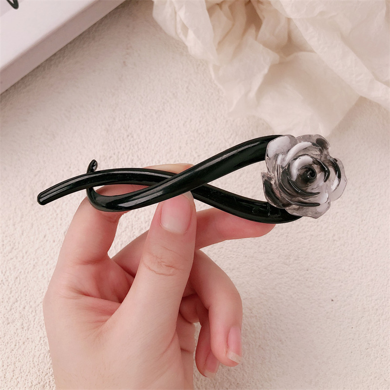 Nuevo estilo chino tinta flor torsión clip de cabello de brazo de cabello dispositivo de cabello detrás de la cabeza más clip de cabello de mitad de brazo