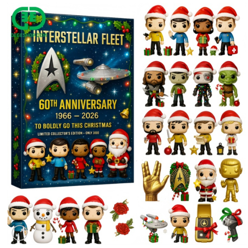 独立站新品星际迷航星际舰队降临日历盲盒圣诞树装饰亚克力挂件
