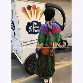 【11.11日 早10点上新 抢先加购】MONA 100羊毛 复古撞色毛衣外套