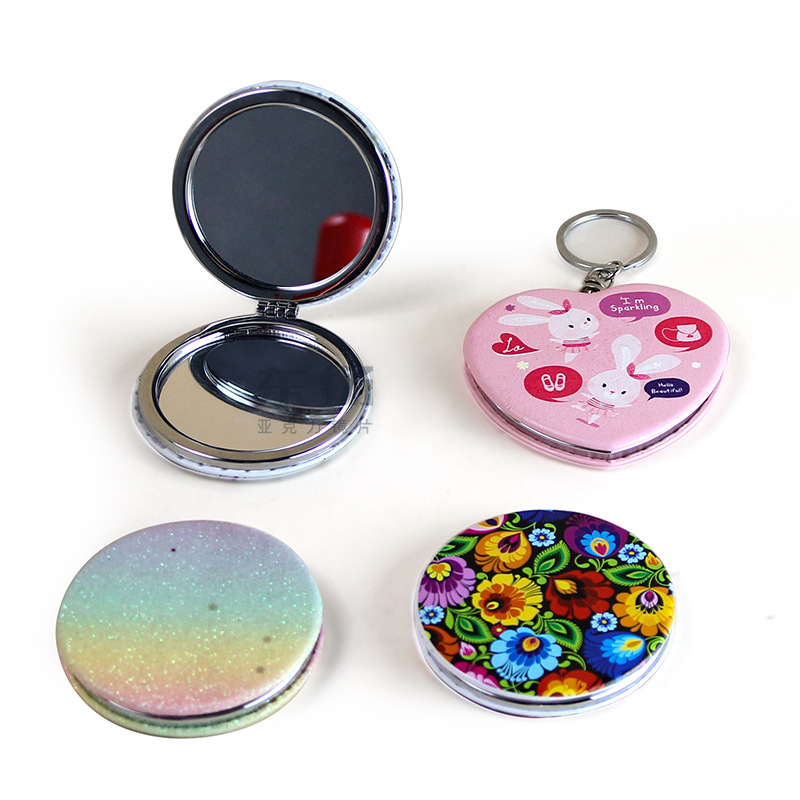 Espejo de maquillaje plegable redondo acrílico, con cojín de aire, procesamiento PC, disponible en stock