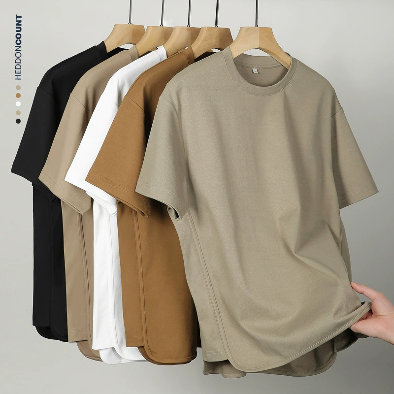 Dengjue мужская одежда большая земля с тяжелыми плечами 230 г американских видов спорта и отдыха свободная открывная футболка с короткими рукавами