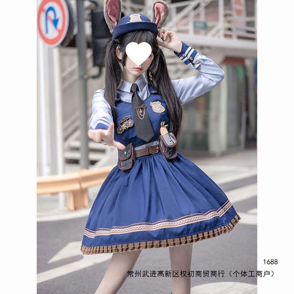 朱迪cos服成人兔子警官套装连衣裙动物城卡通角色扮演迪士尼二次