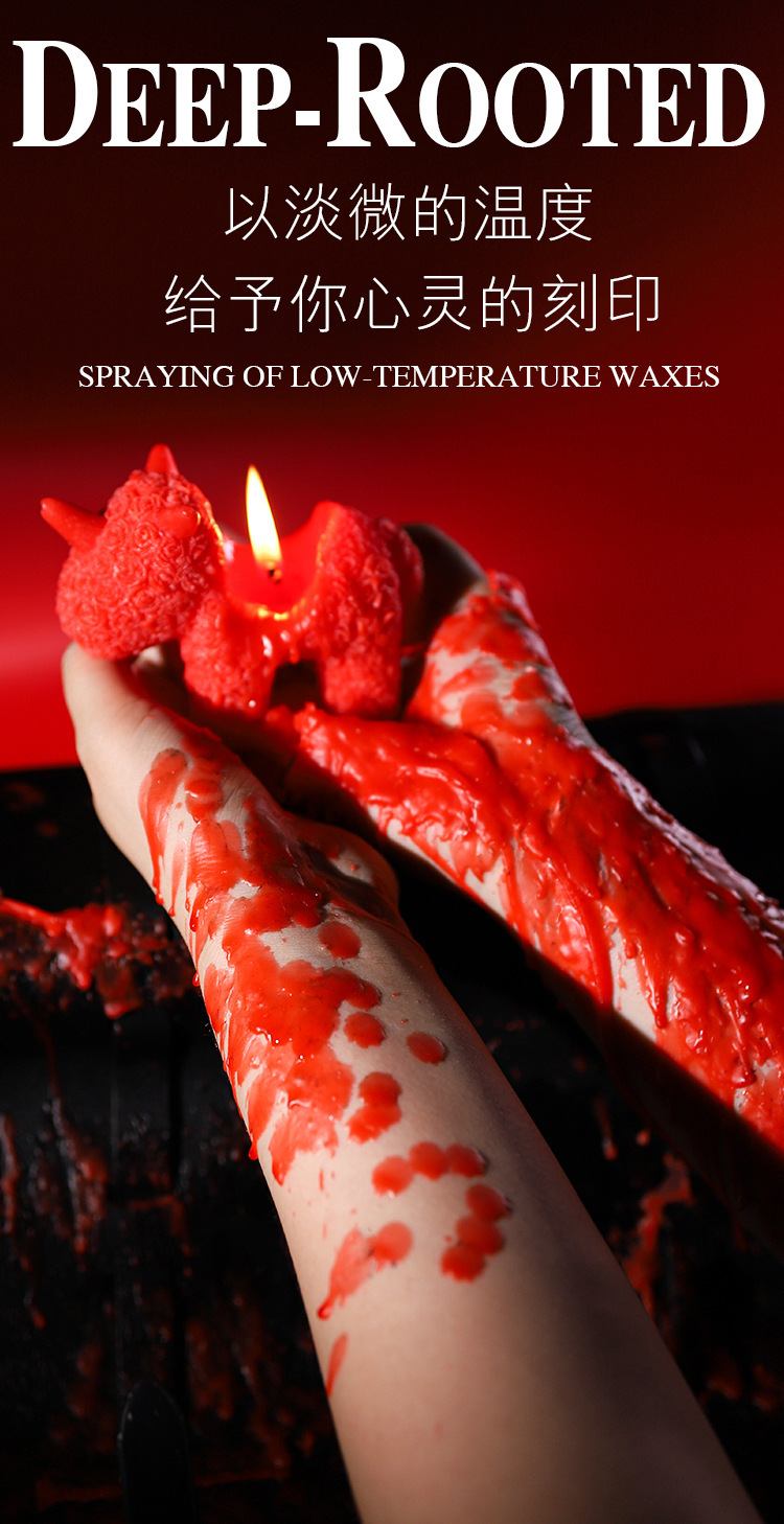 Low-Temperature Aromatherapy Massage Candle for Couples, Soy Wax, Red — detail image 15
