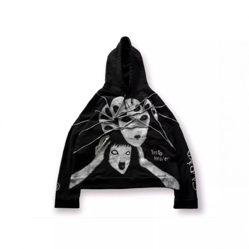 Skeleton Hoodie Autumn and Winter Y2K Retro Gothic Fashion Hip Hop Long Sleeve Outerwear Loose Hooded Sweatshirts