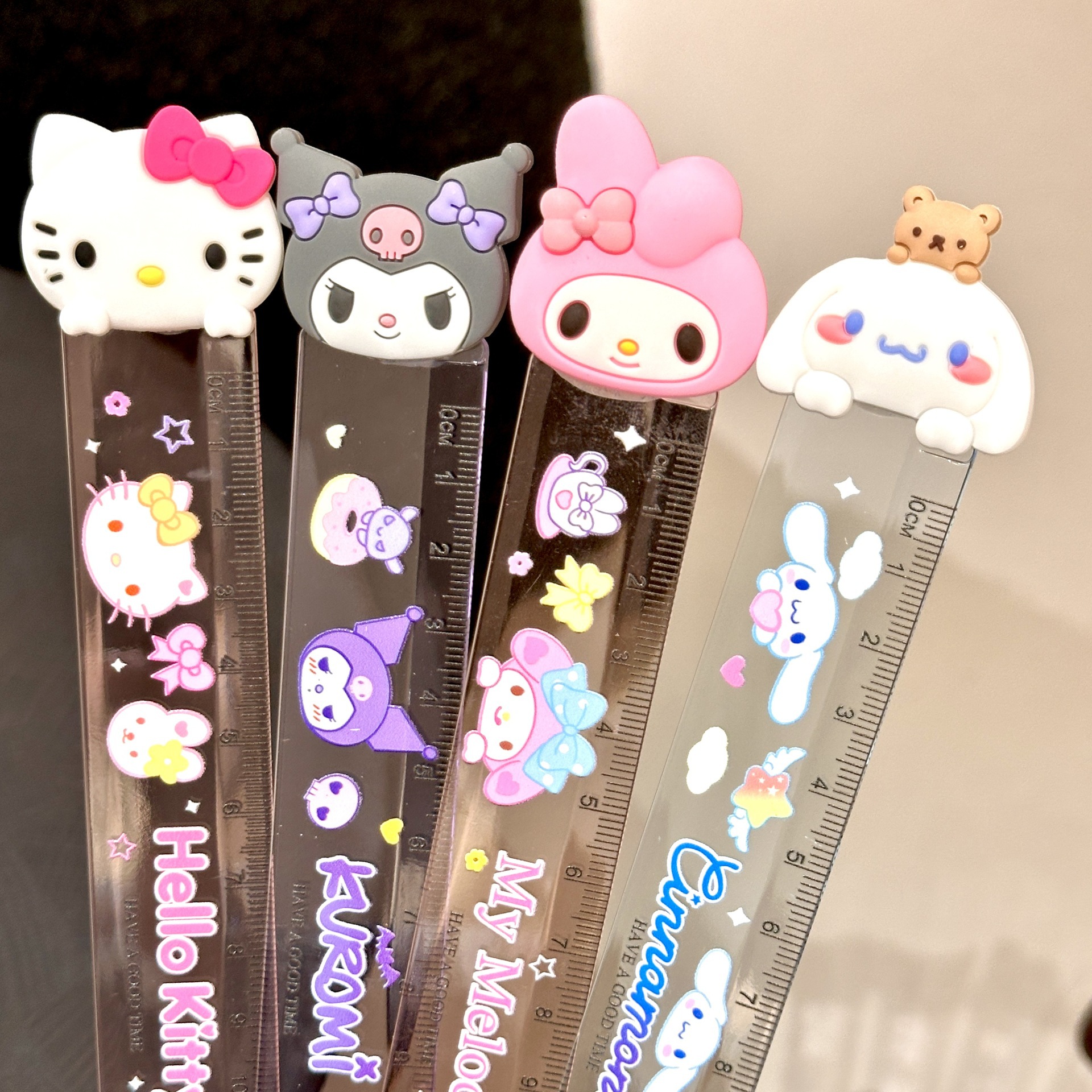 Sanrio Papelería Kuro dibujo regla de medición Melody linda regla creativa estudiante decoración de 15 cm