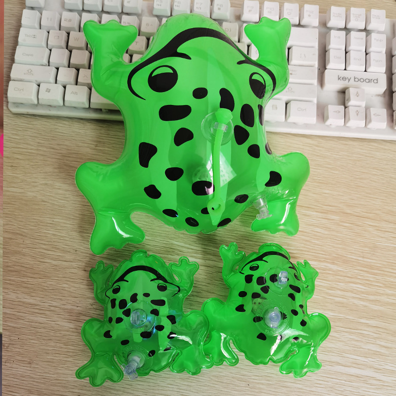 Mini Little Frog Baby Inflatable Swimming Frog Powder Yellow Green Balloon Luminous New Pendant Small Toad Inflation Toy