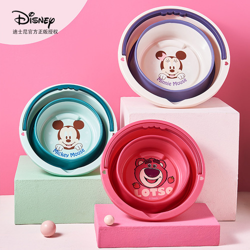 Folding bucket strawberry bear cartoon outdoor household bucket fishing bucket children's art bucket