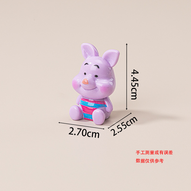 多巴胺小猪 创意可爱动物diy装饰品配件树脂桌面摆件公仔萌粒盲袋|undefined