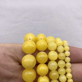 天然石蜜蜡玉diy手链串珠圆珠子半成品亚马逊速卖通工厂跨境批发