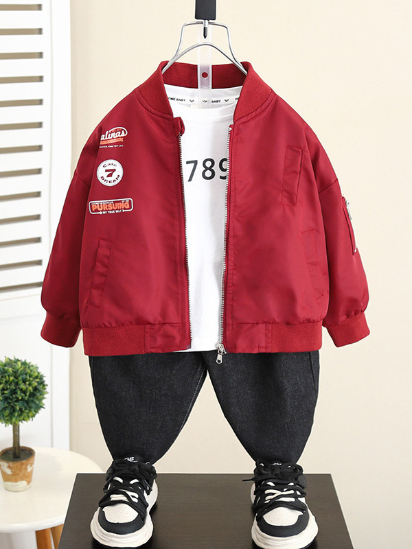 5832 chaqueta de uniforme de béisbol para niños 2025 nueva chaqueta de primavera y otoño para niños, ropa de otoño para bebés de moda