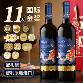 傲鱼智利原装原瓶进口红酒干红葡萄酒水果酒整箱批发代理送礼代发