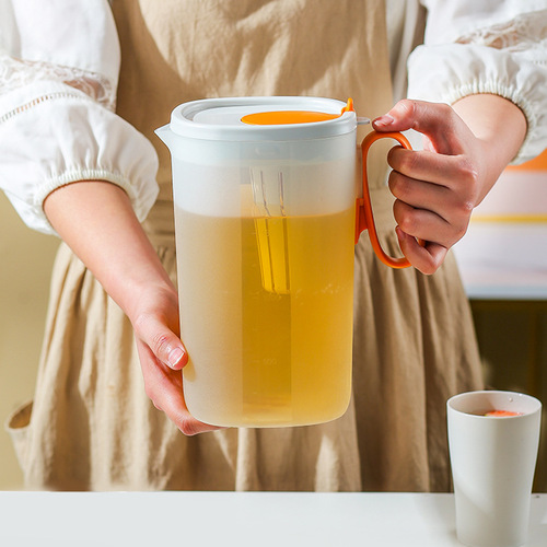 Summer refrigerator cold kettle plastic set, fruit teapot, household high temperature resistant cold kettle, large capacity tea cup