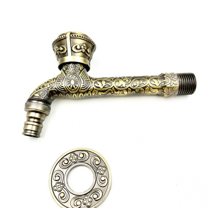 Cross-Border Exclusive Brass Decorative Outdoor Garden Faucet Carved Wall-Mounted Faucet Washing Machine Mop Faucet Cross-Border Exclusive Brass Decorative Outdoor Garden Faucet Carved Wall-Mounted Faucet Washing Machine Mop Faucet