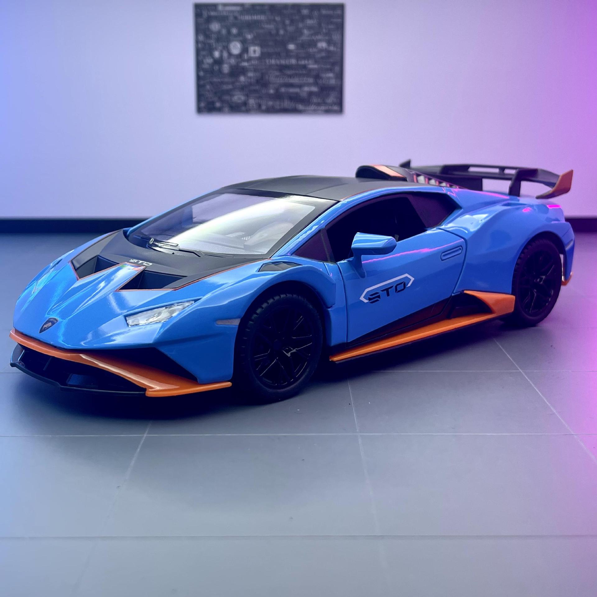 Weili aleación coche Modelo 1: 24 Lanbo STO coche deportivo Tire hacia atrás metal sonido y luz juguete coche música modelo adornos