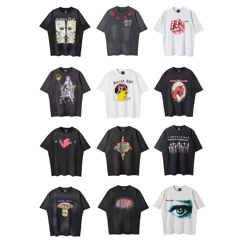 Amirisaint Michael American Fashion Brand High Street Washed Vintage Short-Sleeved Men's Retro Loose T-Shirt for Women Amirisaint Michael American Fashion Brand High Street Washed Vintage Short-Sleeved Men's Retro Loose T-Shirt for Women