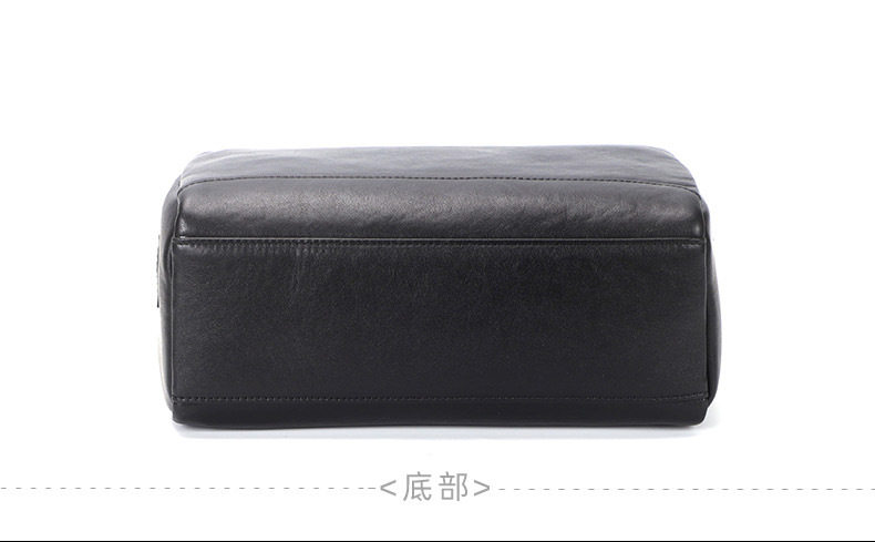 Túi đeo chéo nam da bò thuần phong cách tối giản, túi gối nhỏ 29×11×17 cm — Màu đen chi tiết 15
