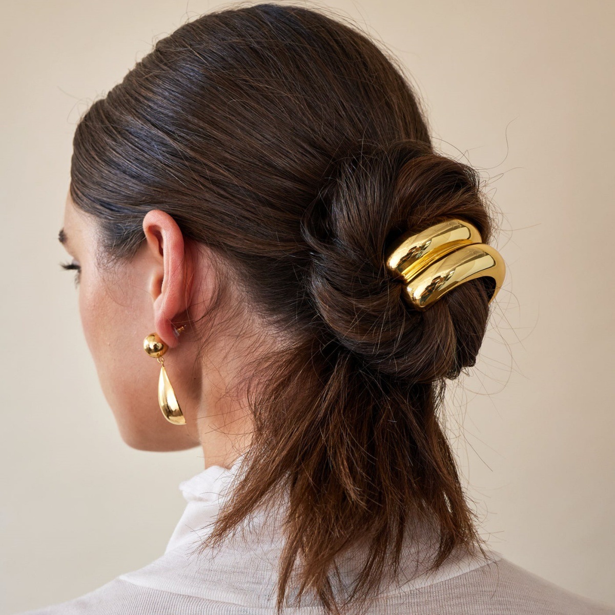 Europa y los Estados Unidos de moda transfronteriza nuevo anillo de cabello personalidad nicho aleación brillante cuerda de cabello simple color de retención de la cabeza de desgaste adornos de cabello