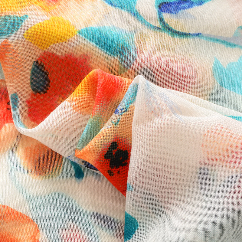 Fresco dulce color caliente flor playa protector solar Toalla de viaje al aire libre decorativo chal algodón y lino sensación bufanda para las mujeres