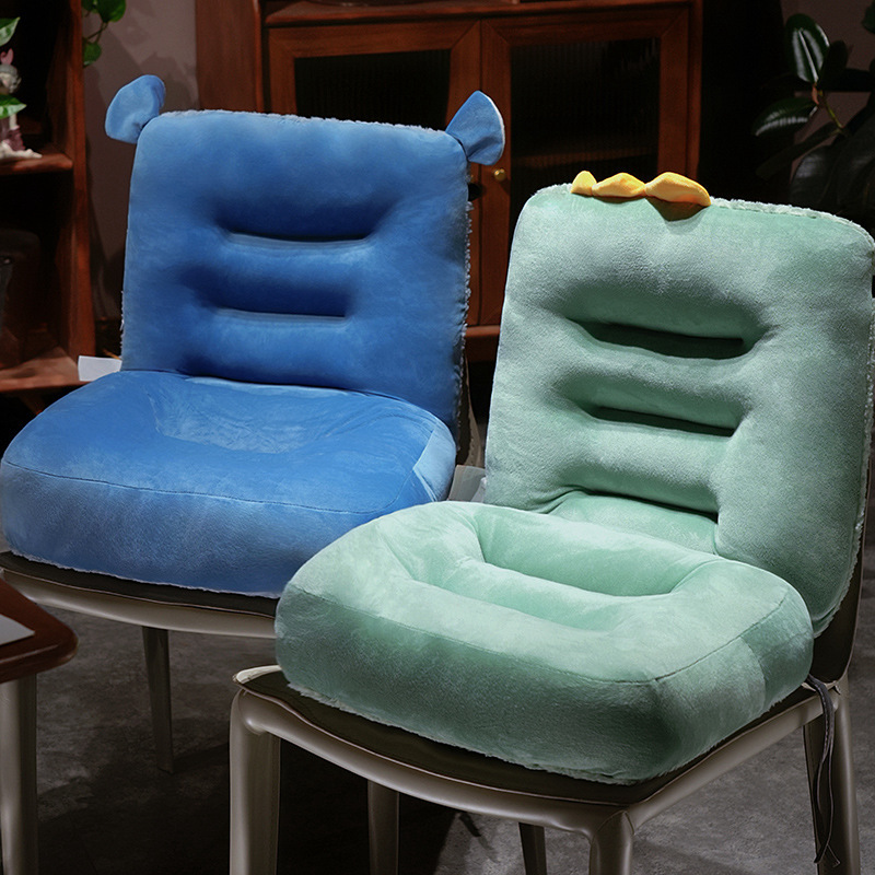 Elefantes de dibujos animados dinosaurios cojín de asiento de oficina grueso cojín de asiento desmontable antideslizante cojín de respaldo de automóvil