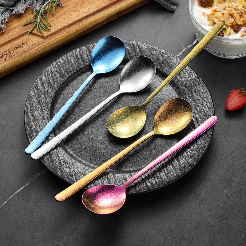 Hongjun Da Pure Titanium Spoon Crystal Korean-Style Spoon Household Soup Spoon Children's Eating Spoon Spoon Long-Handled Dessert Spoon