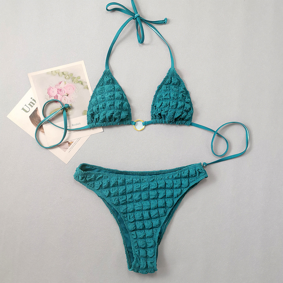 Femmes Couleur Unie Ensemble De 3 Pièces Bikinis display picture 3