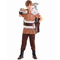 ハロウィン子供衣装バイキングコスプレステージパーティーパフォーマンス衣装バイキング戦士男の子スーツ