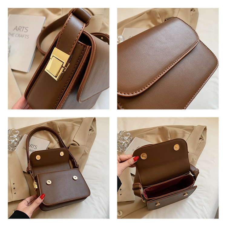 Popular Clamshell Simple Casual Shoulder Bag Autumn Fashion Messenger Small Square Bag display picture 13