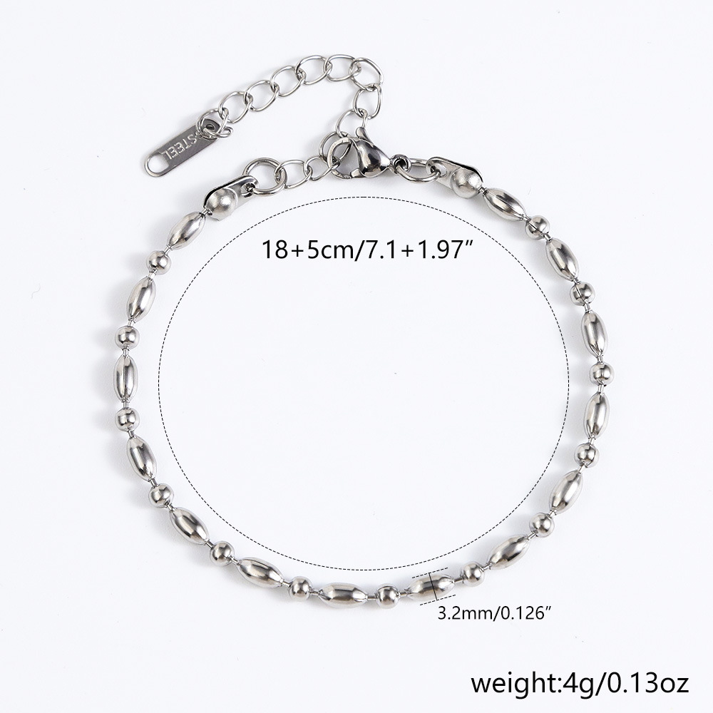 스틸 컬러 [비드 체인] 18+5+개