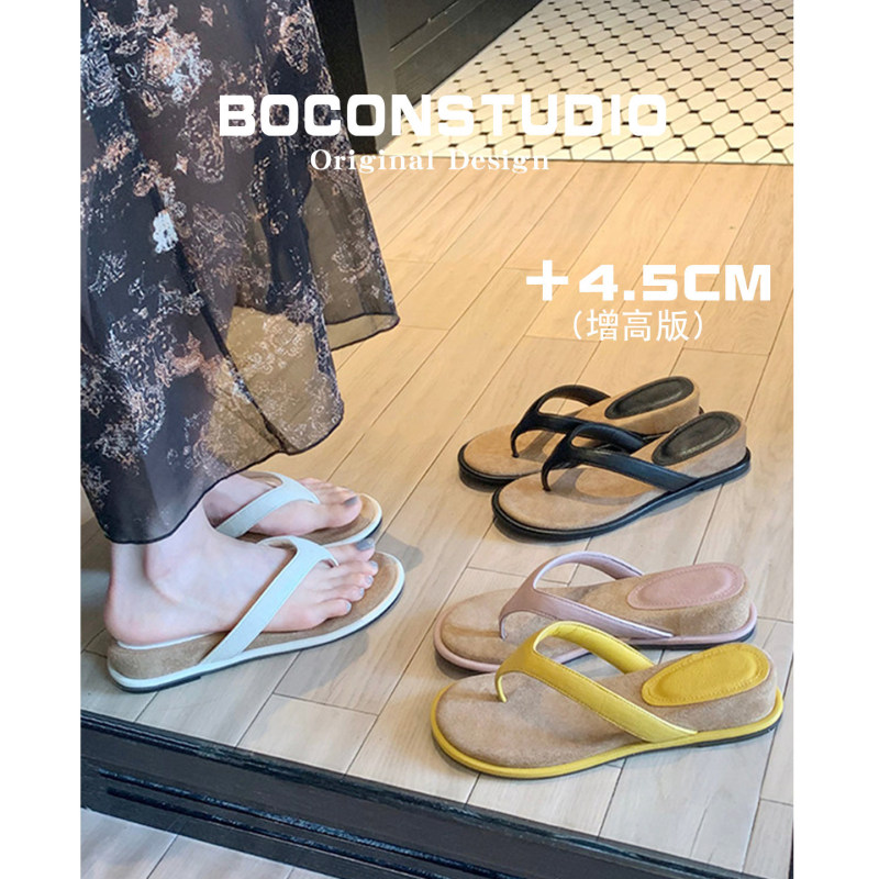 [in Stock] Women's Summer Flip-Flops with a Soft Cushioning Feel, Beach Vacation Style, French-Style Wedge Sandals