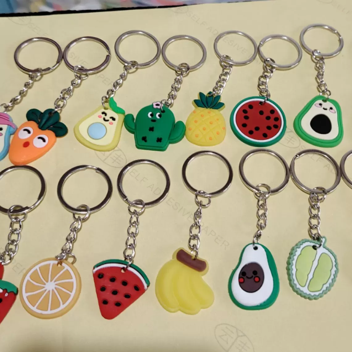 水果钥匙扣PVC软胶金属挂件草莓榴莲挂饰女生礼品钥匙链厂家批发