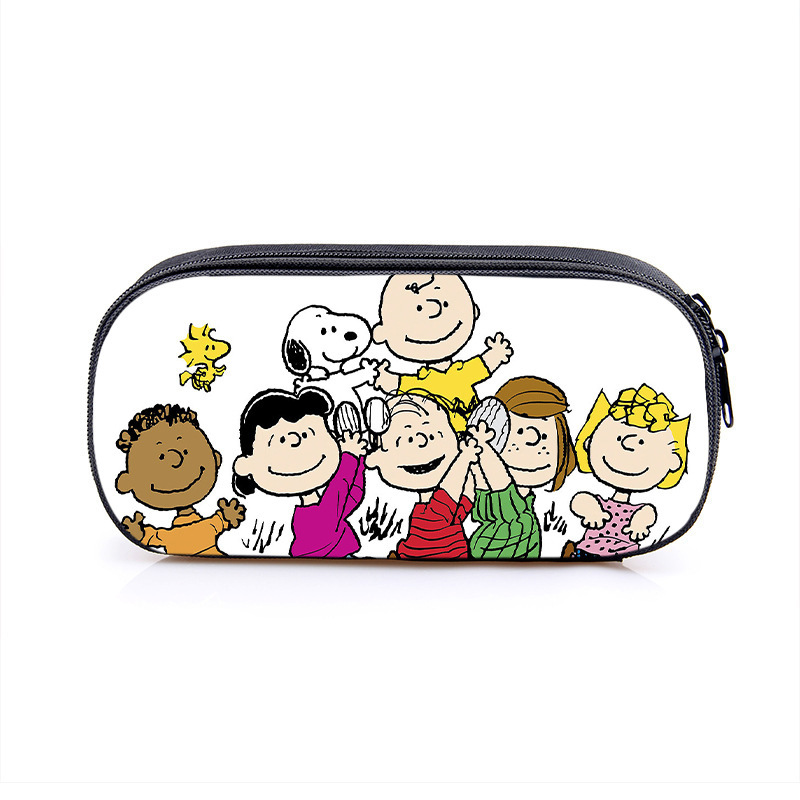 Nuevo Snoopy transfronterizo bolsas de lápiz de gran capacidad creativas caja de papelería de dibujos animados de alto valor de la cara caja de lápiz para estudiantes de primaria