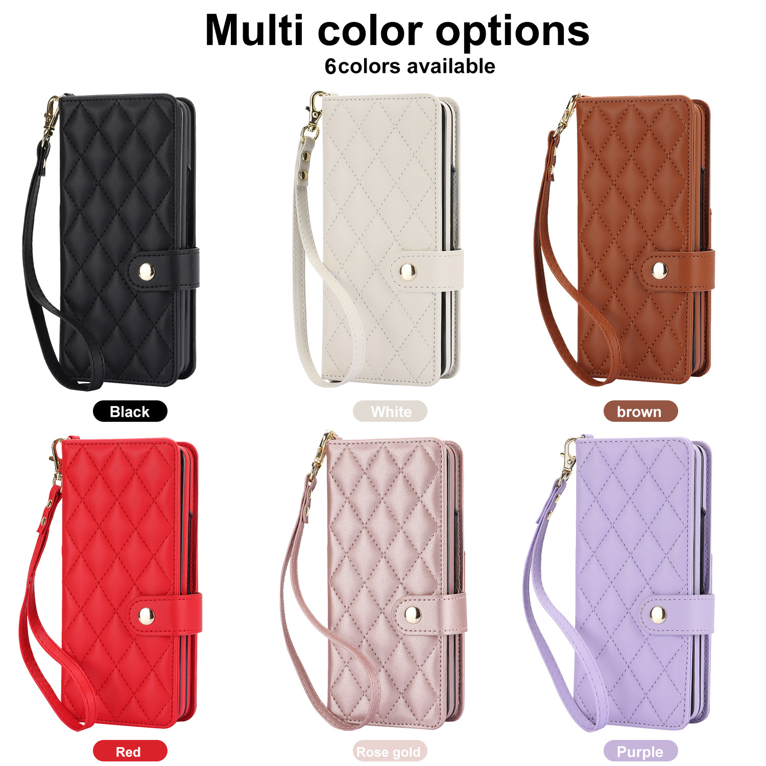 Neue klappbare Handyhülle für Samsung Z Fold4 Crossbody Fold6 Multifunktionale Lederhülle Fold3 Federmäppchen_voghion.com