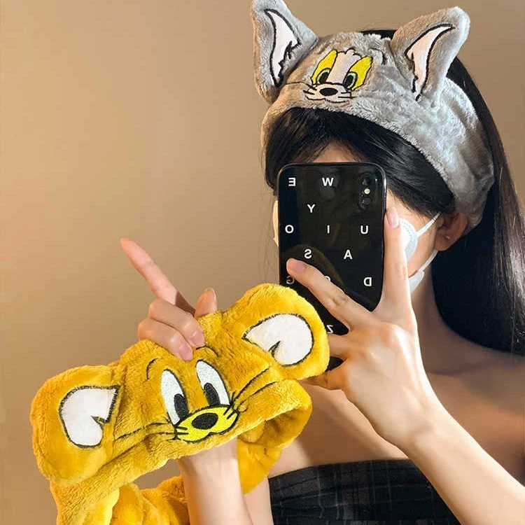 K Та же кошка-мышка, повязка для волос мультфильм Том Кот Джерри Мышь для мытья лица, обруч для волос, трехмерный кошачий ухо