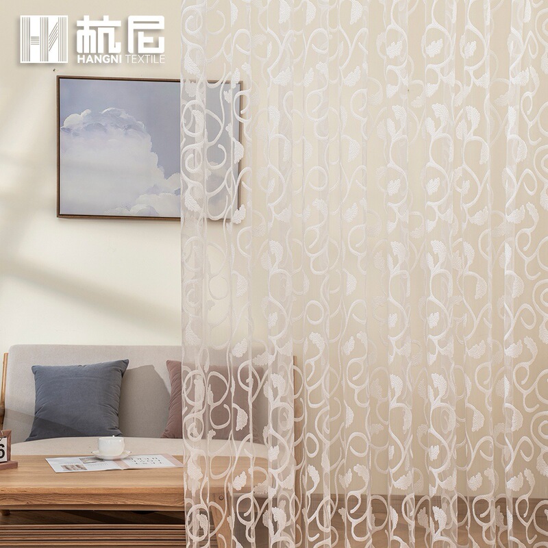 Cross-Border European-Style Vine Embroidery Window Sheer, Light-Transmitting Luxury Embroidered Curtain, Home Use Sheer for Living Room and Bedroom Cross-Border European-Style Vine Embroidery Window Sheer, Light-Transmitting Luxury Embroidered Curtain, Home Use Sheer for Living Room and Bedroom