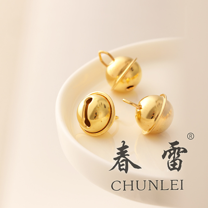 19mm Large Hole Bell, Golden Round Bell, Pet Collar Accessories, Keychain, Imitation Gold Bell, Christmas Pendant Accessories