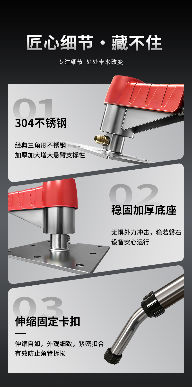 360-Degree Rotating High-Pressure Boom Arm Car Wash Device, Portable Stainless Steel Swing Arm Car Washer for Car Wash Shops