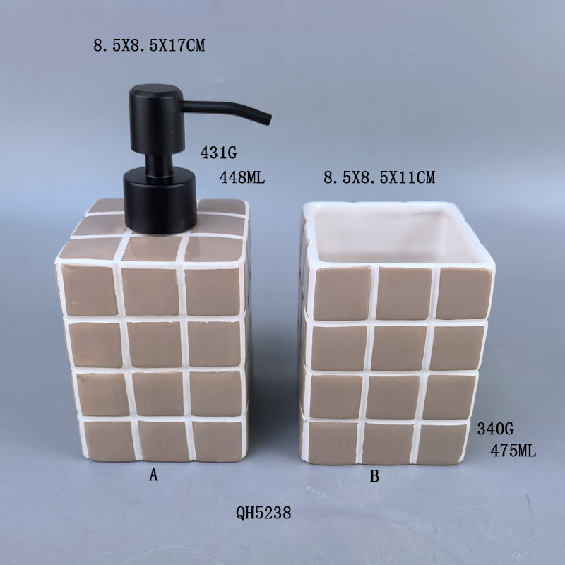 Traje de baño en forma de concha europeo y americano transfronterizo creativo cerámica Concha baño conjunto cuarto de baño conjunto de cuatro piezas